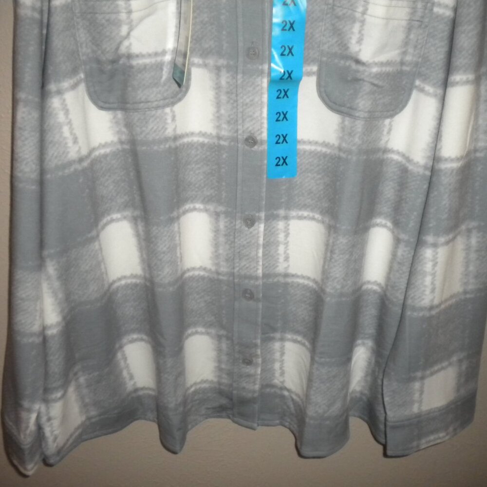 32 Degrees Women's Plus Size 2X Pristine Gray Soft Long Sleeve Shirt NWT - Picture 5 of 6